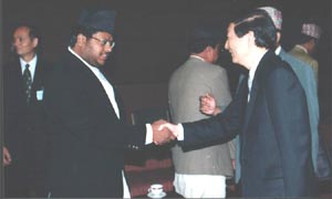 With Chinese PM in his official visit to Nepal